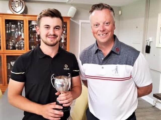 George Garnham, with professional Steve Vinnicombe,  is club champion at Bedford & County for the third year
