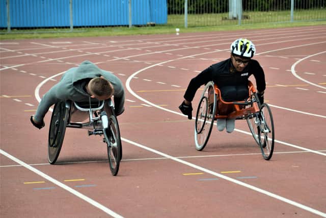 Varun (training with Richard Chiassaro - Paralympian)