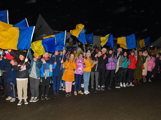 There was a large attendance at Steelstown GAC to welcome home the Derry, Ulster and All Ireland Intermediate Football Champions Brian Og’s on Monday evening. Photo: George Sweeney. DER2206GS – 080