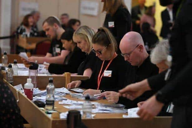 Vote counters during the elections. Stock editorial image.