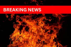 One lane of the M1 is closed near Bedford due to a car fire earlier today (Monday)