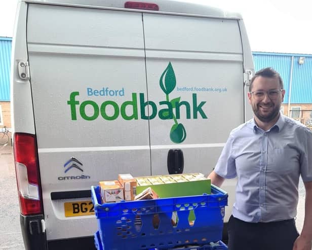 Store manager, Carl Furnell, at the Bedford Foodbank.