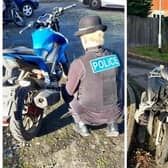 The retrieved bikes, found in Raglan Green, Bedford, following a tip-off from the public (Picture: Bedford Community Policing Team)