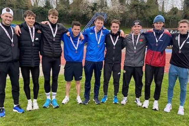 Bedford and County A team after their bronze medal performance in the Southern Road Relays