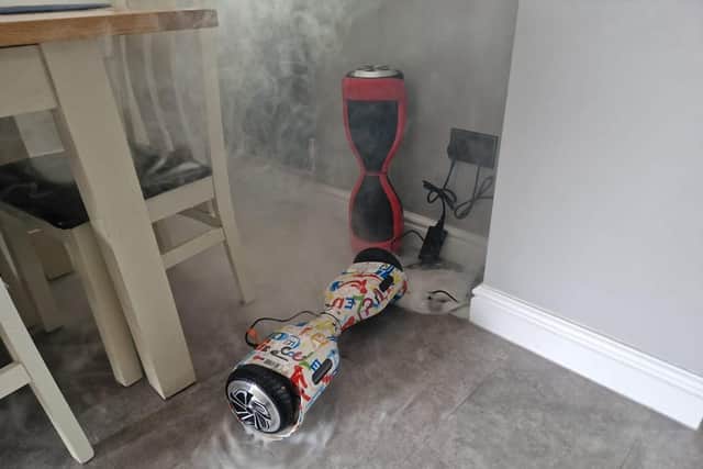 Be careful when charging your hoverboard (Picture: Bedford Community Fire Station)