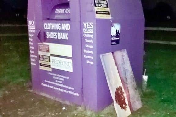 Pictured: The painting dumped by the clothing bank
