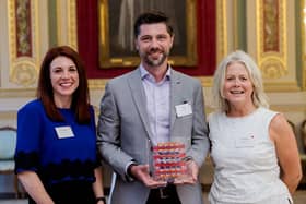 Carers in Bedfordshire won the ‘transforming with digital’ award - from left, Harriet Opalinski, operations manager, Chris Stelling, CEO, and Emma Wilkinson, former chair