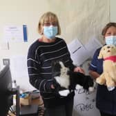 Robopets have already been introduced at care homes and MK hospital. Picture shows MK Friends chair Clare Hill with Ward Sister Annie Sarmiento following a donation of  Robopets to Ward 19 at Milton Keynes University Hospital
