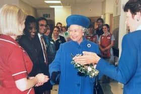 The Queen at Bedford Hospital in 1996 (Picture courtesy of Bedfordshire Hospitals NHS Foundation Trust)