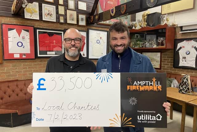 Pictured left is Richard Benson, chair of Utilita Ampthill Fireworks, and Jem Maidment, chief marketing officer of main sponsor Utilita Energy
