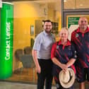 John and his wife Beasta with Store manager Carl Furnell 