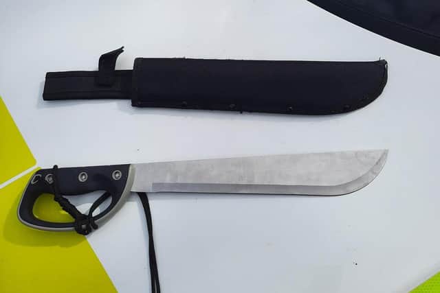 The seized machete (Picture: Bedford Community Policing Team)