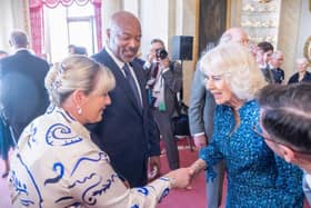 HM The Queen welcomes Sarah Stoute to Buckingham Palace