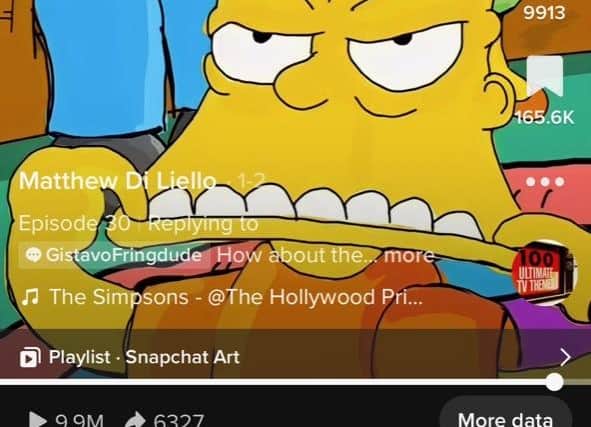 Matthew's Simpsons-themed art which hit 500k views within two hours of posting