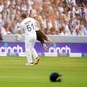 England's Johnny Bairstow carrying a Just Stop Oil protestor off the pitch  during day one of the second Ashes test match at Lord's, London. Adam Davy/PA Wire.