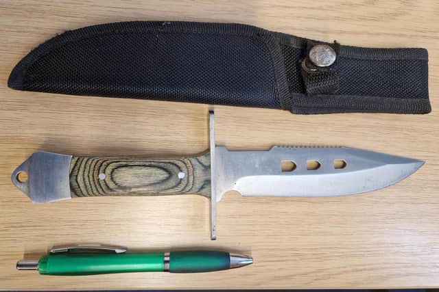 This knife was handed into the Priory Marina Beefeater (Picture courtesy of North Bedfordshire Rural Community Policing)