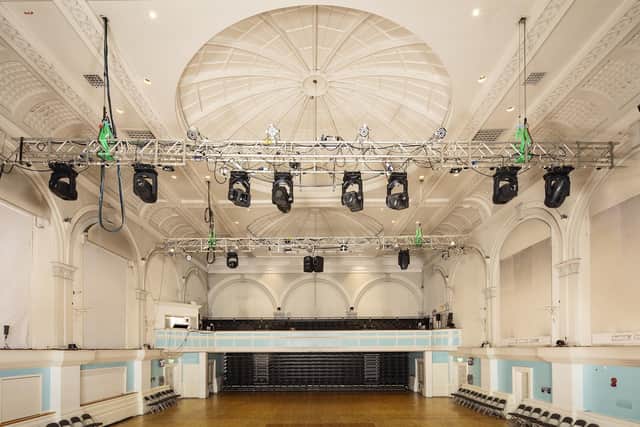 Interior of the concert hall view at the Corn Exchange (Picture: Patricia Payne/Historic England Archive)