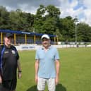 Right:  Dave Bateson, with Ampthill Town FC chairman Gary Maidment