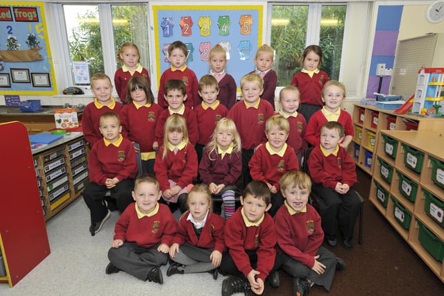 Red Row First School's new reception class pupils.