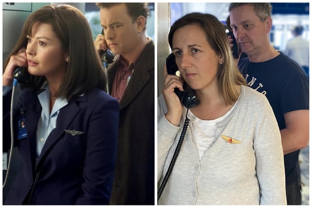 On the phone... Catherine Zeta-Jones and Tom Hanks/Louise and David Day.