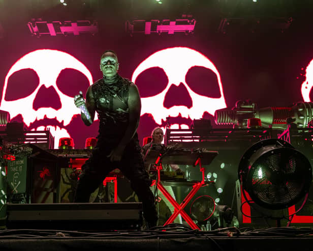 The Prodigy on stage at The National Bowl in Milton Keynes, headlining their Warrior’s Dance festival on Saturday, August 22, 2026. Photo by David Jackson.