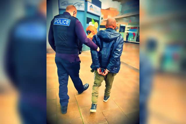 The arrest at Bedford bus station (Bedford Community Policing Team)
