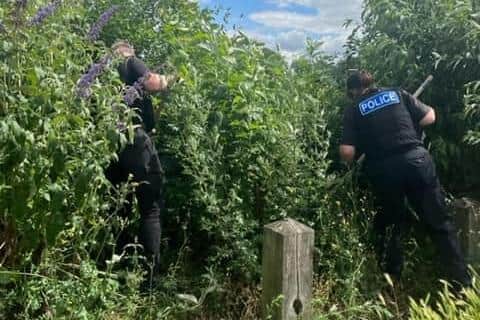 Police carry out a weapons sweep at Jubilee Park