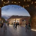 A CGI of the Bedford Midland west entrance