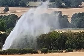 The burst water pipe in North Beds