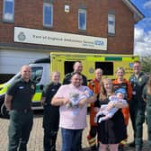 Molly Digby and her partner James, with twins Archie and Jacob, are reunited with the team who responded to the 999 call when the twins arrived prematurely in January