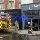 The fire on Friday in Bedford High Street (Picture: Autism Bedfordshire Charity Shops - Dunstable & Bedford)