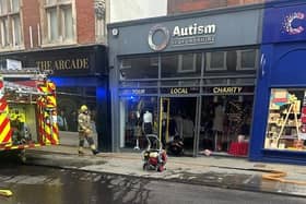 The fire on Friday in Bedford High Street (Picture: Autism Bedfordshire Charity Shops - Dunstable & Bedford)