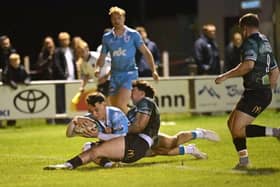 Try-time: Bedford Blues cross the line in Nottingham