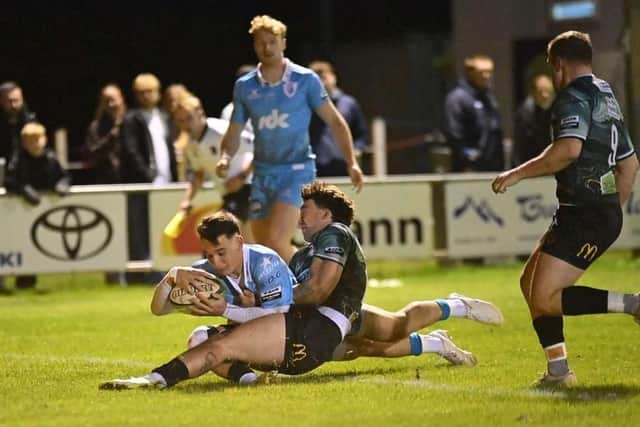 Try-time: Bedford Blues cross the line in Nottingham