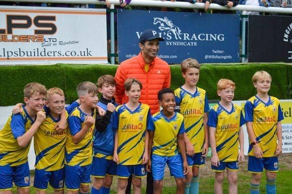 David James with some of the younger players from Ampthill Town
