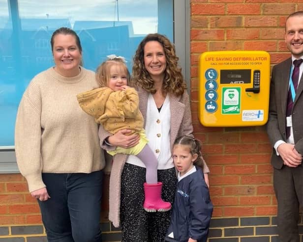 A new defibrillator installed at Great Ouse Primary Academy