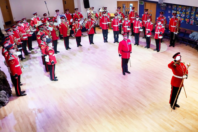 The army band performs