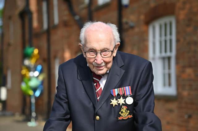 Captain Sir Tom Moore. Photo by JUSTIN TALLIS/AFP via Getty Images