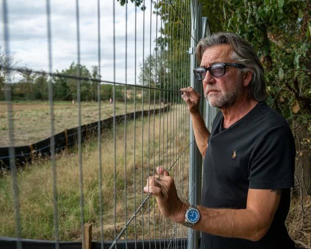 Ritchie Wood outside  the site of the new Universal United Kingdom resort in Kempston Hardwick  (Picture: James Linsell Clark / SWNS)