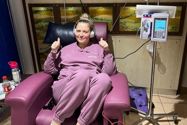 Darina during the first session of new treatment