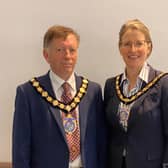 The new Central Beds Council chairman Gordon Perham and vice chairman Caroline Maudlin