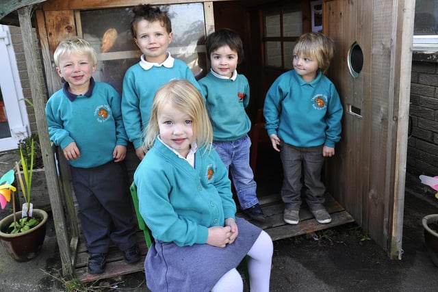 The new nursery pupils at Thropton First School.
