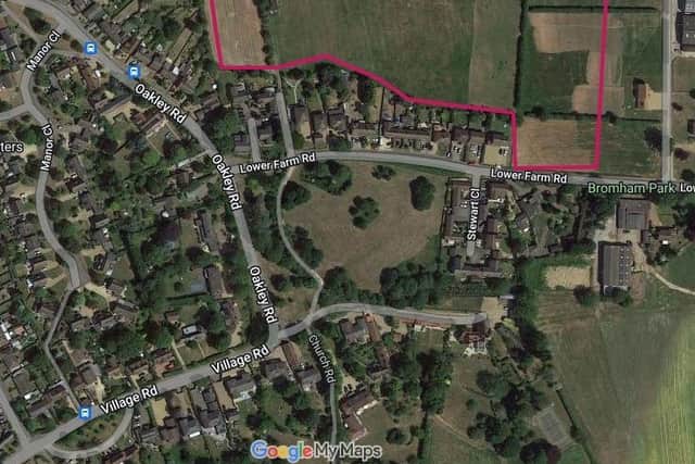 Approximate location for the development site. Screenshot Google MyMaps Map data (C)2024 Imagery (C)2024 Maxar Technologies