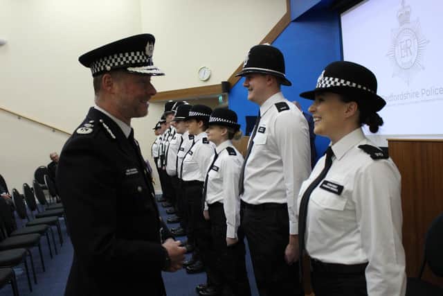 The students with the chief constable Trevor Rodenhurst