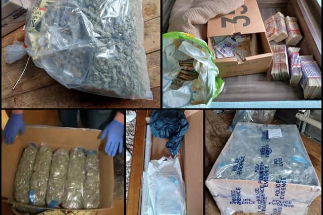 Police seized cash, cocaine and cannabis as part of the investigation