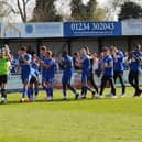 Bedford Town players thanking fans for their after Saturday's game secured the league title