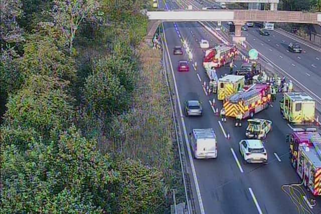 Three people taken to hospital after crash on M1 between Milton Keynes ...