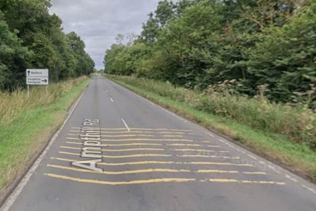 The B530 Ampthill Road at Houghton Conquest