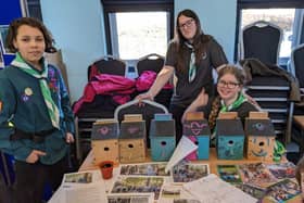 Flitwick Scouts showcase some of the bird boxes they made at Scouts