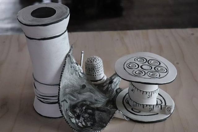 Christine pays homage to her home town of Preston with ceramics referencing the city's mill history